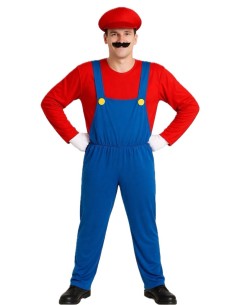 Costume da idraulico per videogiochi Taglia L - di alta qualità, ideale per il Carnevale, feste a tema ed eventi speciali.